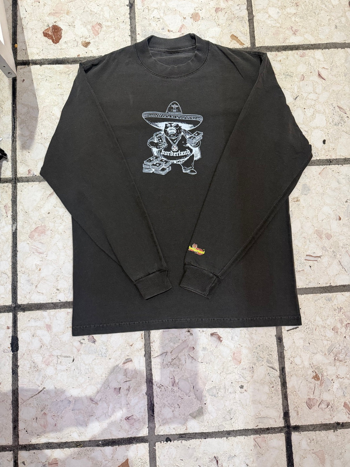 Premium long sleeve - front, Vintage Black